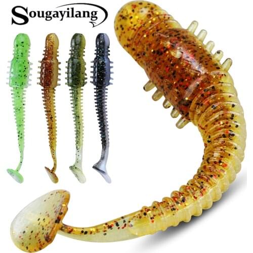 Sougayilang 5PCS Plastic Soft Lure 6g 120mm Worm Fishing Lure Soft Fishing Lure Saltwater/Freshwater Artificial Bait Swimbait