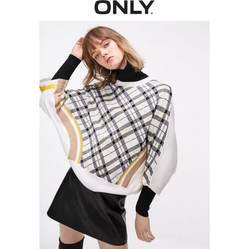 ONLY Autumn Winter Loose Fit Assorted Colors Batwing Sleeves Pullover Knit Sweater | 119124522