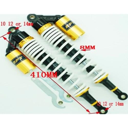 Spring 8mm 410mm Universal Shock Absorbers for Honda /Yamaha / Suzuki / Kawasaki / Dirt Bikes / Kart / ATV / Motorcycle and Quad