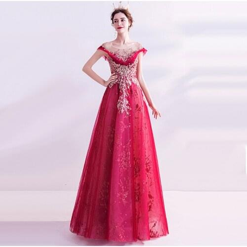 Evening Dresses Illusion A-Line O-Neck Short Crystal Pearls Sequined Backless Lace Tulle Luxury Elegant Women Formal Gown TS027