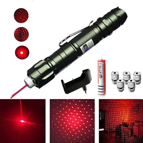 High Power Green Laser Pen Pointer 5mw 532nm Cat Toy Military Powerful Laser Pen Adjust Focus+18650 Battery+ Charger