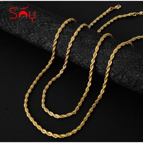Sunny Jewelry Fashion New Copper Necklace Chains Gold Planted High Quality For Women Man Classic Trendy For Daily Wear Gift