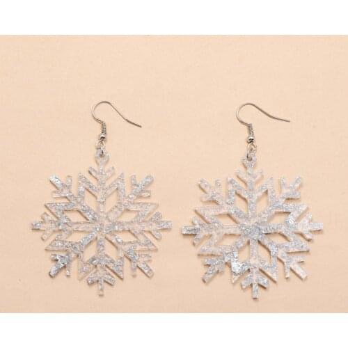 Acetate Earrings Women Fashion Lady Christmas snowflakes Hanger High Quality Earring Accessory