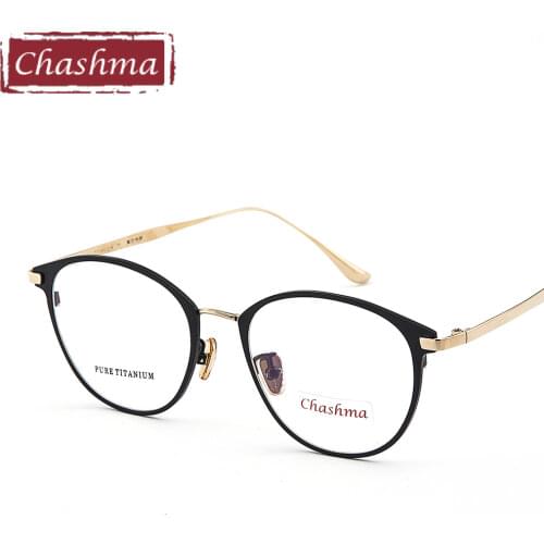 Chashma Female Pure Titanium Frame Lentes Opticos Gafas Top Quality Super Light Eyeglasses Women and Men