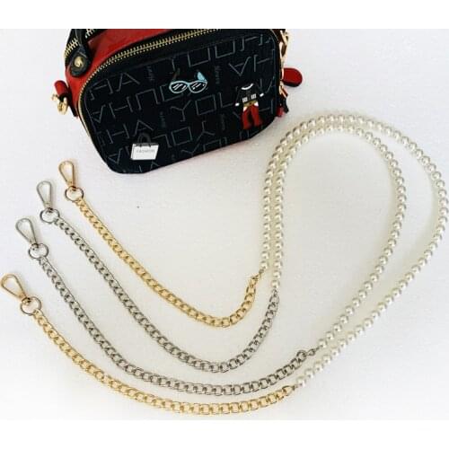 1.2 meter Imitation Pearl Chain Buckles Metal Fashion Decoration Chain for DIY Handbag Shoulder Bag Purse Hardware Accessories