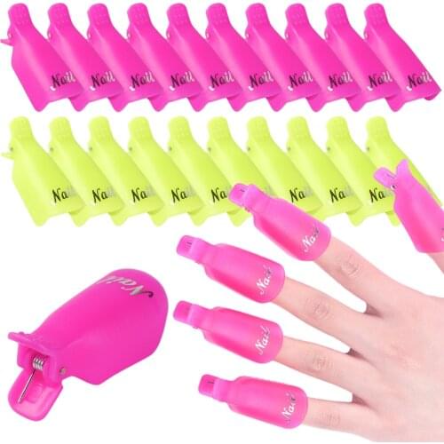 10pcs Nail Art Soaker Caps Gel Polish Remover Wraps Plastic Soak Off Clips Nail Degreaser Cleaner Manicure Accessories TRND136