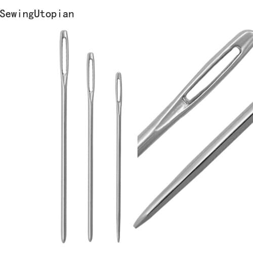 100PCS Large-eye Blunt Needles Steel Yarn Knitting Needles Big Eyes Sewing Needles for Ribbon Embroidery Craft DIY NeedleWork