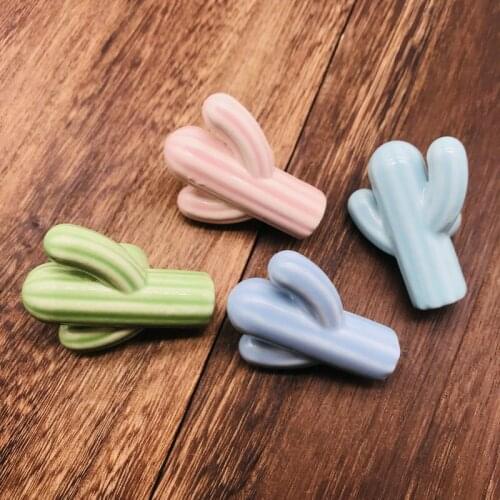 1x Multi-colored Cactus Door Handles And Knobs For Cabinet Kitchen Cupboard Zinc Alloy Furniture Dresser Drawer Cabinet Handle