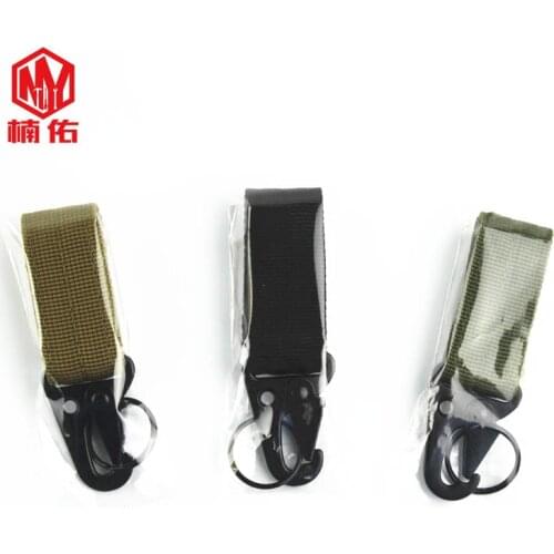 2 Pc Outdoor Tactical Equipment Nylon Webbing EDC Keychain Multifunctional Carabiner Backpack Buckle
