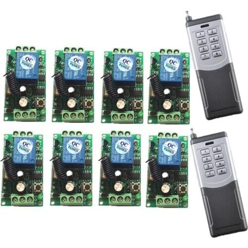 2000m DC 9V 12V 24V 8 CH 8CH RF Wireless Remote Control Switch System,8CH Transmitter + Receiver,315 / 433 MHz