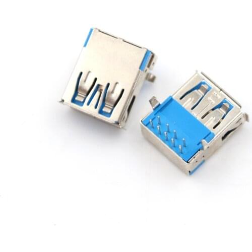 5 Pcs USB3.0 Type A 90 degrees DIP Type A Female Right Angle 9 Pin DIP Socket