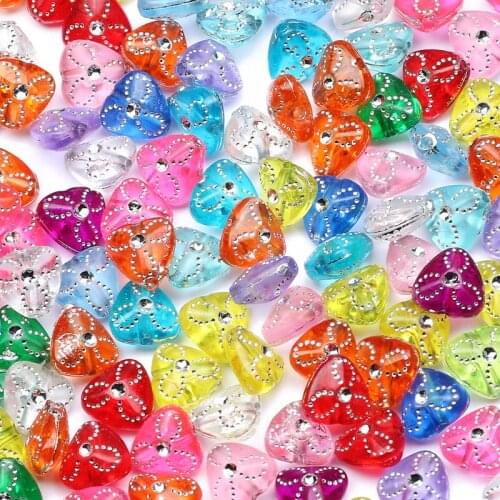 9x5mm Mixed Color Fashion Triangle Flower Shape Acrylic Loose Spacer Beads For Jewelry Making DIY Handmade Supplies Accessories