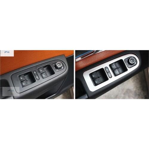 Accessories For VW Volkswagen Sharan 2012 - 2016 Inner Front Door Armrest Window Lift Button Cover Trim 2 Pcs / Set