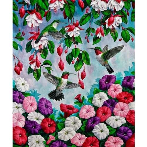 5D DIY full Square/Round Diamond Embroidery -Flowers and birds- Diamond Painting handwork Cross Stitch Mosaic Home Decoration