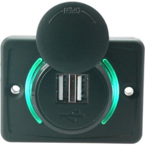 SOONHUA Car Charger 3.1A Power Adapter Waterproof USB Chargers Socket Dual USB Car Charger 12-24V For Auto Motorcycle Bus