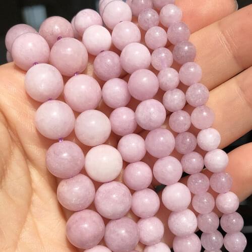 Kunzite Purple Spodumene Stone Beads for Jewelry Making 6 8 10mm Round Loose Spacer Beads DIY Bracelet Charms Accessories 15