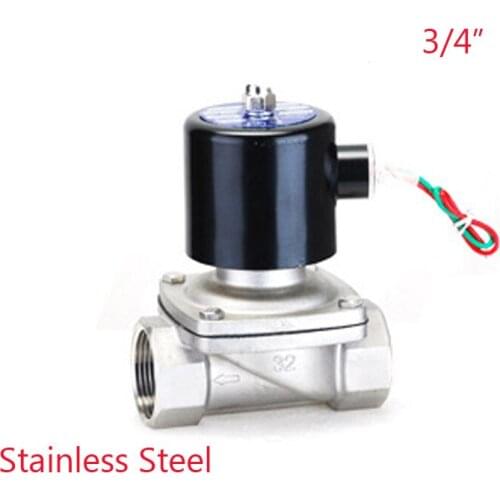 Electric Solenoid Valve Water Air N/C 2 Way 3/4" AC 220V 2W200-20 Stainless Steel Body DC12V 24V AC110V 220V Pneumatic Valve