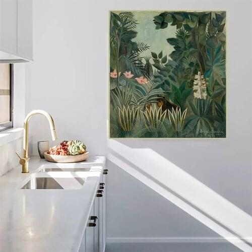 Citon Henri·Rousseau《The Equatorial Jungle》Canvas Art Oil painting Artwork Picture Wall Decor Modern Home Living room Decoration