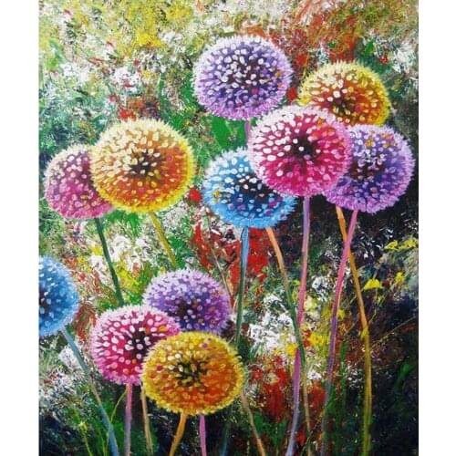 Flowers Diamond Art Dandelion Mosaic Embroidery Painting Rhinestone Drawing Pictures Home Wall Papers Handcraft Gift Beadwork