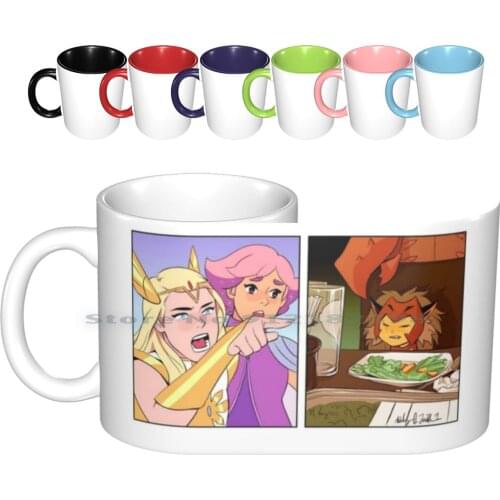 She-Ra Yelling At Catra Meme Ceramic Mugs Coffee Cups Milk Tea Mug She Ra Catra Cat Meme Glimmer Creative Trending Vintage Gift