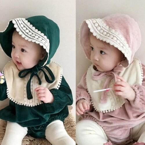 2Pcs Baby Girl Long Sleeve Romper with Hat Set Newborn Jumpsuit Clothes Outfits P31B