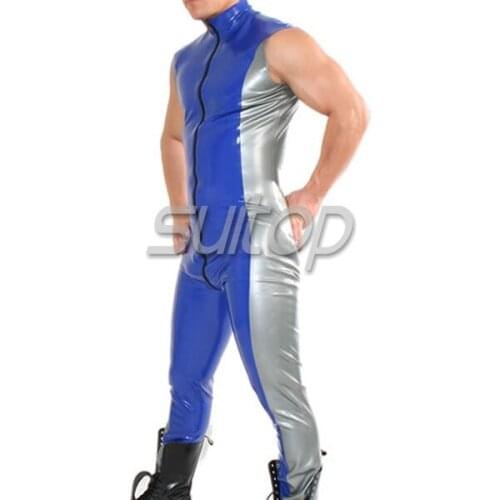 Suitop latex rubber bodysuit with back zipper