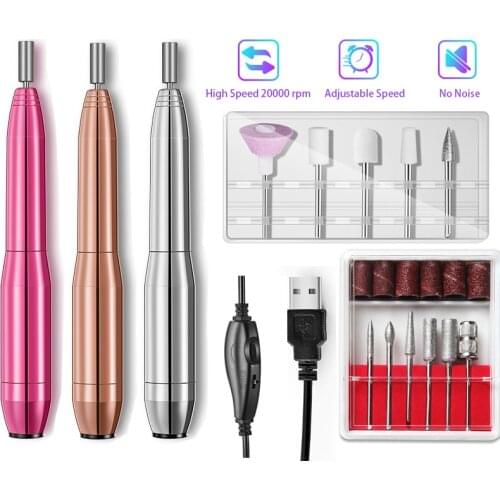 Huiyun 20000 RPM Electric Nail Drill Bits Set Manicure Machine Mill Cutter Remove Nail Art Tools Gel Polish Grind Pedicure File