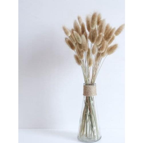 Cute Natural Rabbit Tail Grass Decor Fluffy Artificial Grass Wheat Ears Dried Flowers Bouquet Wedding Party Garden Decoration