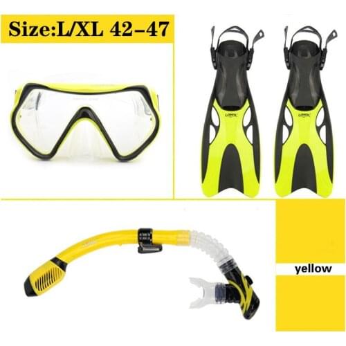 Diving Fins Mask Set Waterproof Goggles Men Women Unisex Breath Tube Adults Children Scuba Swimming Snorkeling Glasses