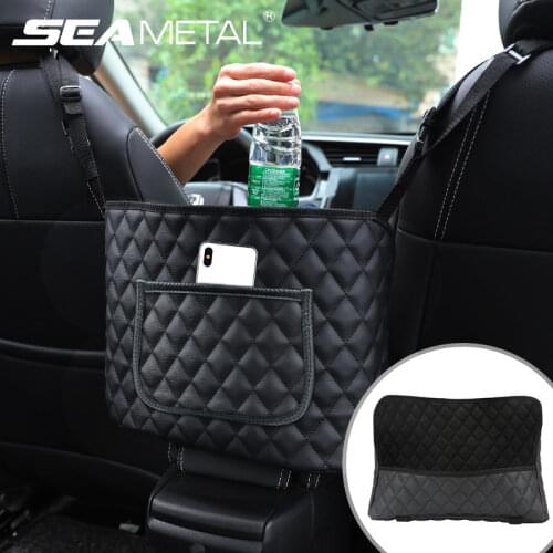 Upgrade Car Seat Organizer Storage Bag Interior Stowing Tidying Seat Back Hanging Storage Bag Dual Pocket Handbag, Phone Holder