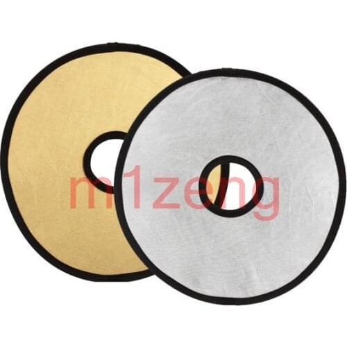 30cm 2 in 1 Gold Silver Hollow Circular Round Lens-Mount Portable Folding Light flash Reflector for Photograph Photo Studio