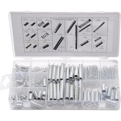 200PCS Spring Tension Spring Compression Spring Tension Spring Set With Hook DIY Hrdware Accessory Set