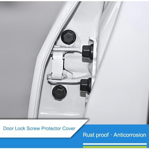 QHCP Car Door Lock Screw Protector Covers Cap Anti-Rust ABS Screws Stickers Dustproof For Subaru Forester Outback XV Accessories