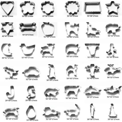 Christmas cartoon animal stainless steel cookie cutter 0.3mm Thickness fruit cutting die cupcake stamp mold kitchen baking tools