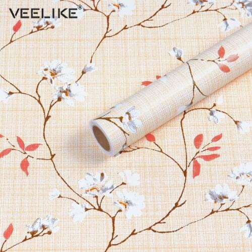 Self-adhesive Floral Wallpapers Waterproof Modern Vinyl Decorative Wall Films Bedroom Furniture Renovation Matte Wall Stickers