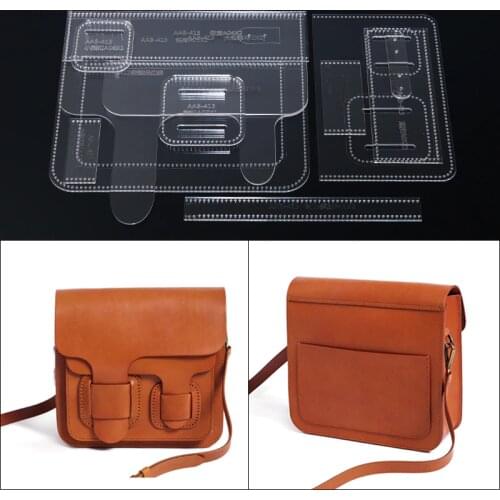 1Set Acrylic Template Pattern for fashion Crossbody bag Shoulder Bag Leather Craft Pattern DIY Stencil Sewing Pattern 24*21*8cm