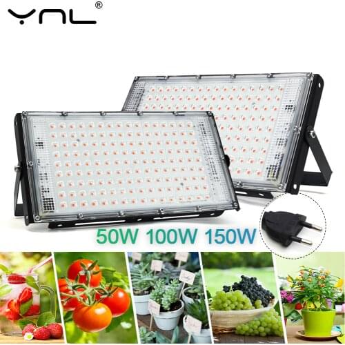 LED Grow Light 150W 100W 50W 220V Full Spectrum Phytolamp For Plants Outdoor Indoor Greenhouse Flower Seeds Grow Tent Box Lamps