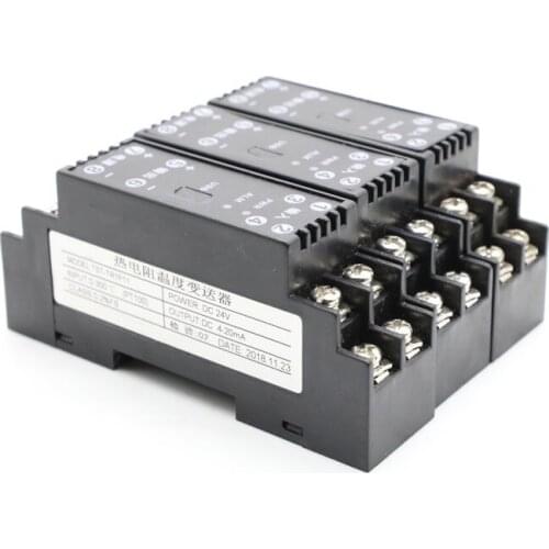 Thermal Resistance PT100 CU50 Temperature Transmitter Signal Isolator Converter 4-20mA Output Module 0-10V