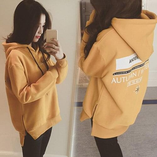Winter Sweatshirts For Pregnant Women Thick Plus Velvet Tops Maternity Clothes Warm Sweatershirt Loose Pregnancy Oversize Hoodie