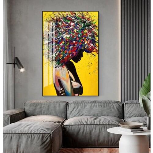 Street Art Black Girl Wall Pictures Home Decor Abstract African Girl Wall Art Canvas Paintings Graffiti Art s And Prints