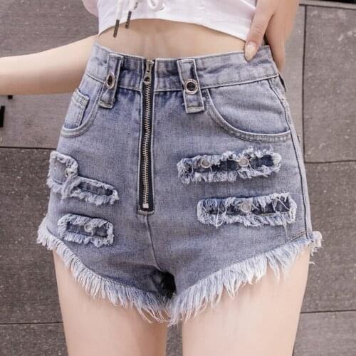 All Match Casual Women Fringed Denim Shorts High Waist Slim Summer Jeans Shorts Feminino Chic Hot Ladies Bottoms