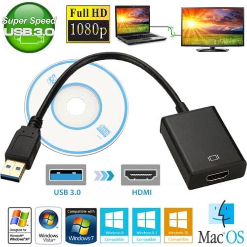 USB 3.0 To HDMI-Compatible Video Adapter Full 1080P Converter For Computer Laptop External Graphics Card Conversion Line