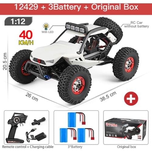 Wltoys 12429 1:12 Rc Auto Crawler 40 Km/h Hoge Snelheid 2.4G 4WD Elektrische Auto Met Koplampen Rc off-Road Auto Rc Gift