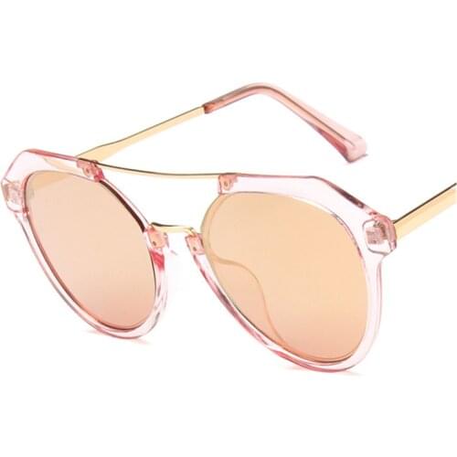 Hot Sale In Stock Round UV400 Big Cat Eye Metal PC Frame Polarized Sunglasses For Women AS056
