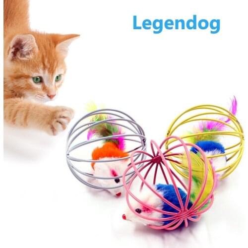1PCS Random Color Pet Cat Toy Funny Mouse in Cage Cat Interactive Toy Cat Play Toy Cat Mouse Toy Pet Cat Training toys