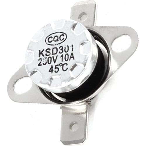 1pcs KSD301 10A 250V 30 40-110 Degrees C (N.O.) Normally Open Thermostat Temperature Thermal Control Switch On off NO