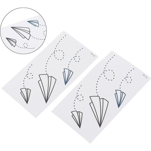2pcs/set Disposable Waterproof Fashion Tattoo Sticker Body Tattoo Stickers Paper Plane Sticker For Women Kids