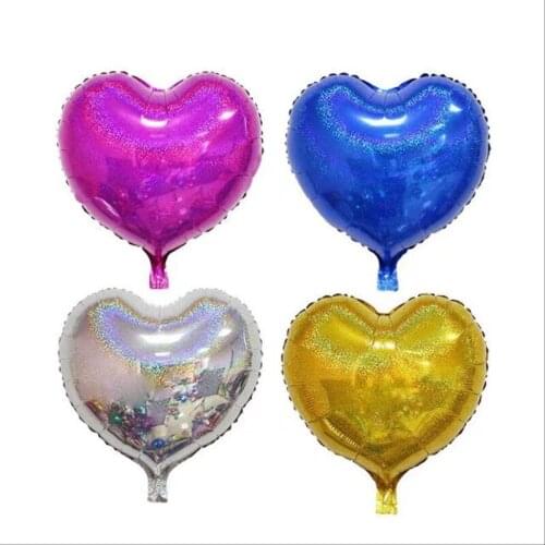 20PCS Aluminum Foil Balloon Heart-Shaped Aluminum Foil Balloon Wedding Birthday Decoration 18 Inch Laser Heart-Shaped Balloon