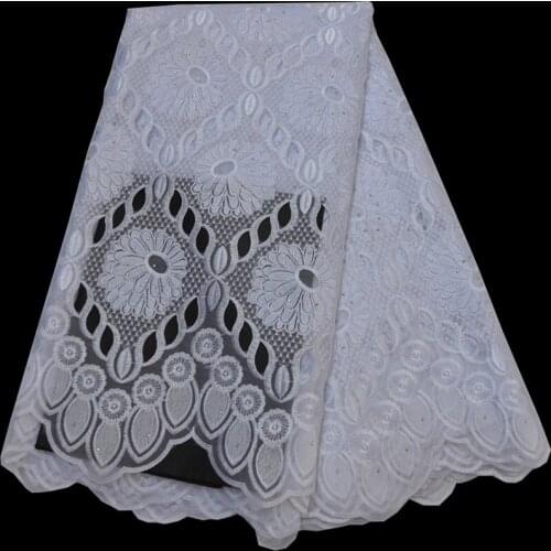 5yards/pc) High quality white African organza lace fabric gorgeous hand cut Swiss lace fabric with embroidery for dress OP157