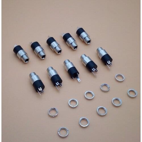 50PCS PJ-392 PJ392 Stereo Female Sockect Jack 3.5 Audio Headphone Connector 3.5mm Stereo Headphone Audio Video Jack Socket Plug